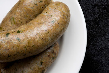 Boudin (boudain), a pork and rice Cajun sausage
