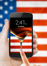 US Flag Zipper Lock Screen poster 24