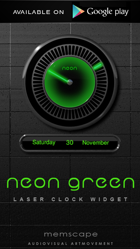NEON GREEN Digi Clock Widget Screen 3