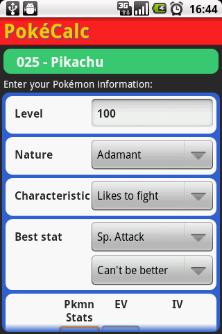 PokéCalc Master Edition Screen 2