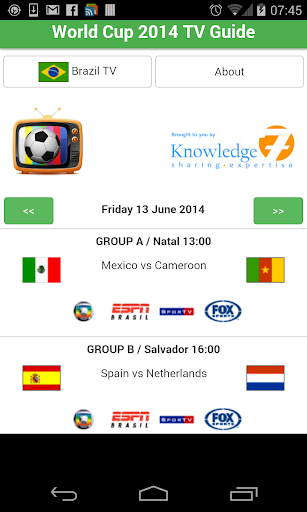 World Cup 2014 TV Guide