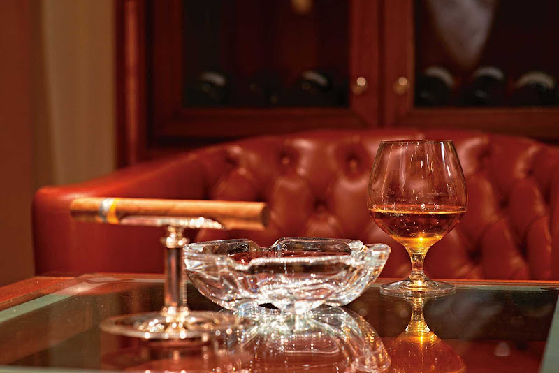 Unwind with a Cognac or a cigar in the Connoisseur's Corner aboard Silver Cloud.