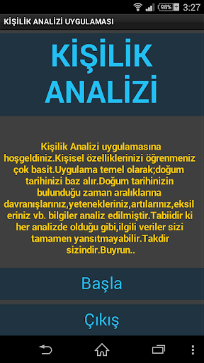 Kişilik Analizi Uygulaması