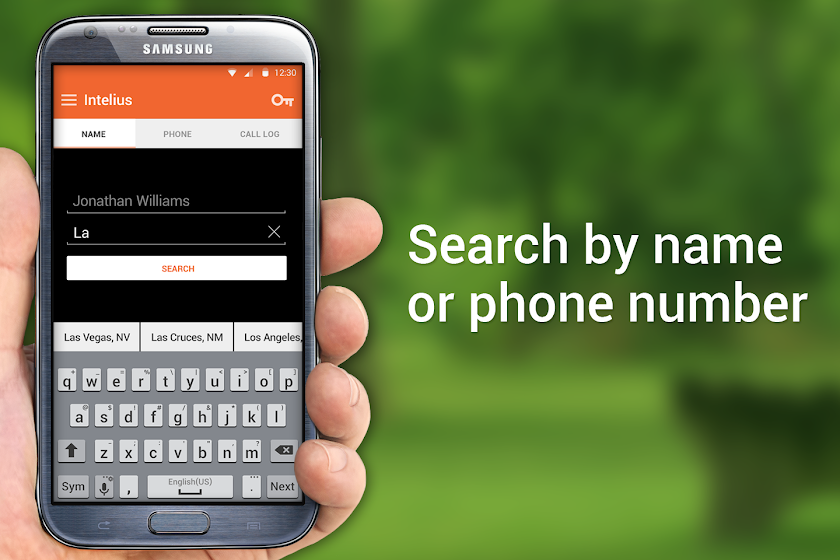 Intelius People Search/Call ID Screen 2