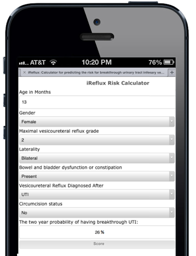 iReflux Risk Calculator