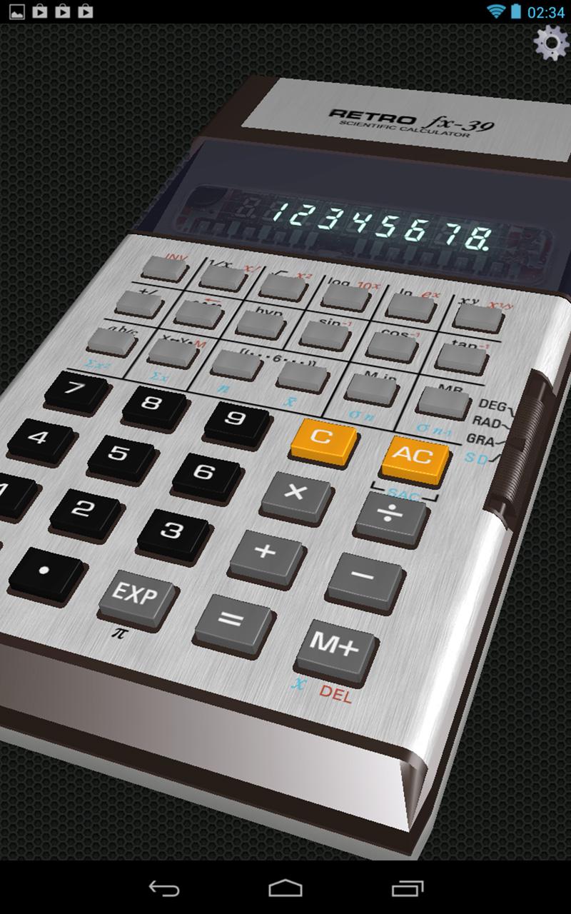 Android application 3D Calculator RetroFX screenshort