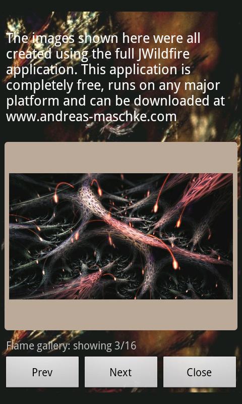 Android application JWildfireMini screenshort