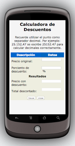 Calculadora de Descuentos