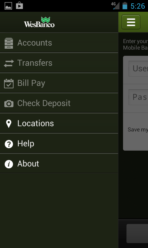 Android application WesBanco Mobile Banking screenshort