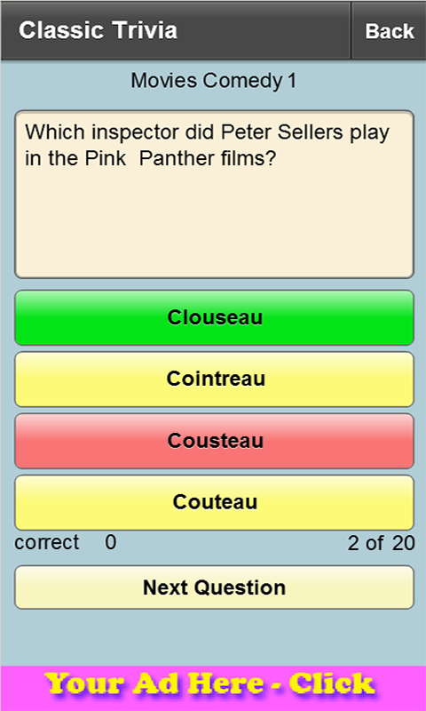Classic Trivia 3.0 Screen 2