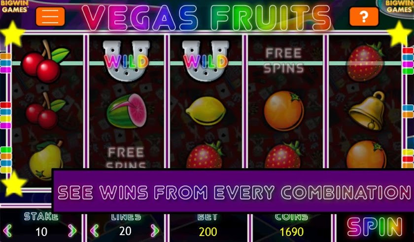 Vegas Fruits Pro Slot Machine Screen 2