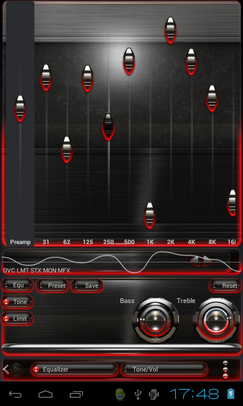Poweramp skin Red Glow Screen 2