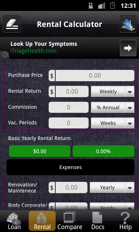 Reinvestor Rent Screen 2