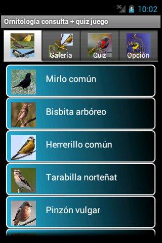 Android application Bird Guide + Quiz Game screenshort