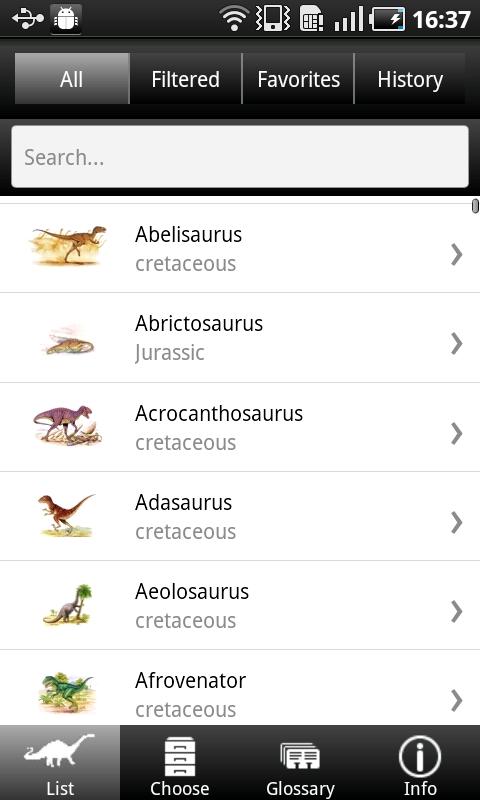 Dinosaurs Expert Guide Screen 2