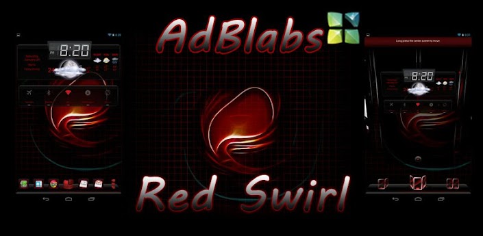 Next Launcher 3D Red Swirl HD