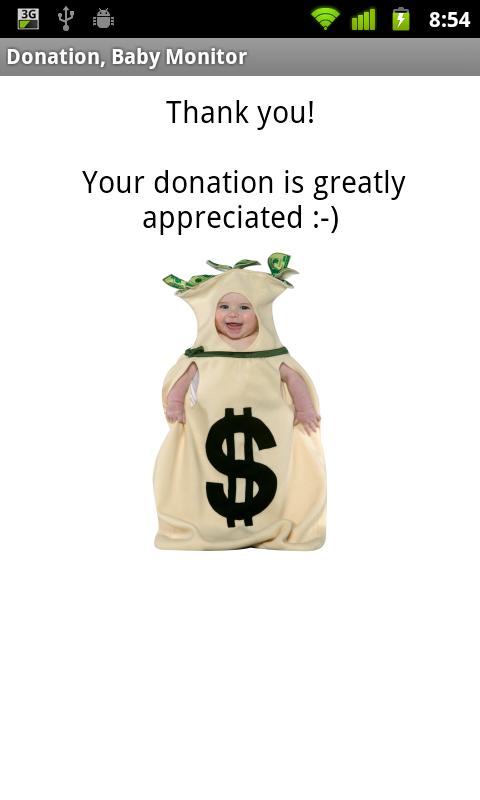 Baby Monitor Donation Screen 2