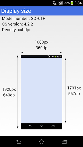 Visual screen size checker