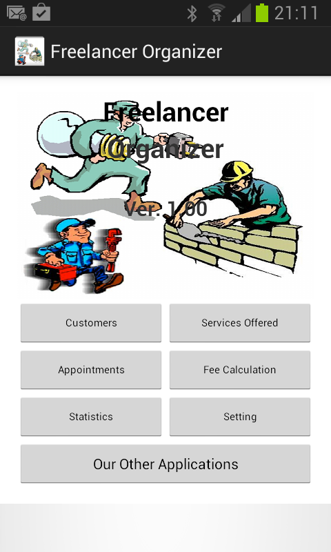 FreeLancer Organizer Screen 1