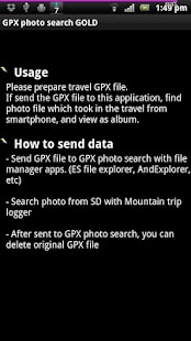 Android application GPX Photo search GOLD screenshot
