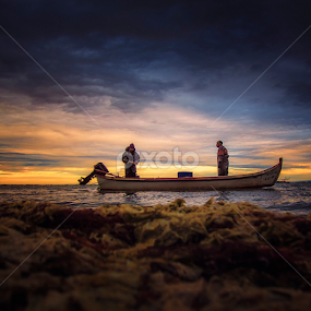 Early Morning Pieria Greece by Gregory Dallis - Transportation Boats