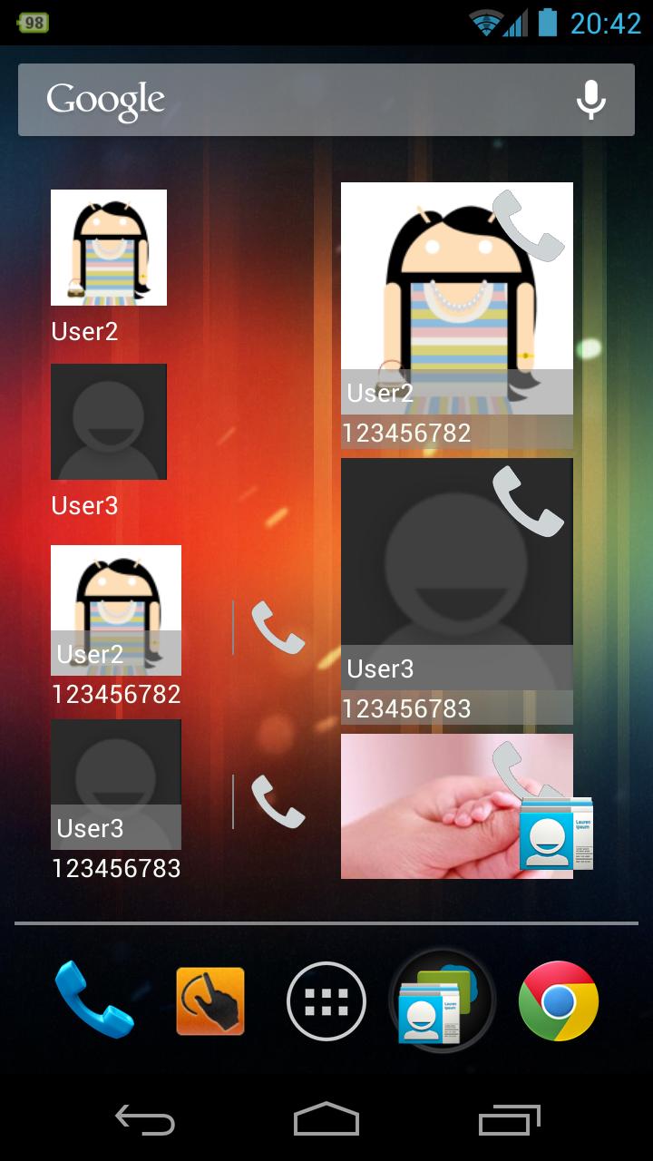 Resizable Contacts Widget Pro Screen 2