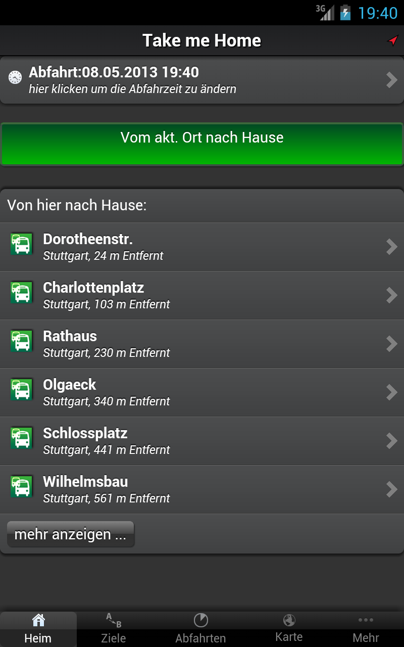 A+ Fahrplan Stuttgart Screen 1