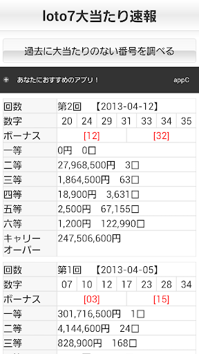 loto7大当たり速報