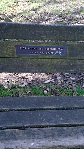 Hilding and Marjorie Palm Plaque on Bench