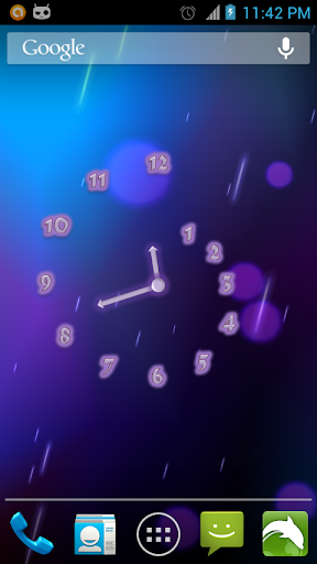 Analog Clock Neon Spiral Theme