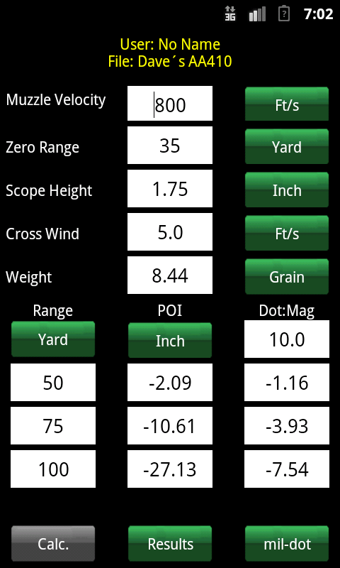 Android application PP-Calc screenshort