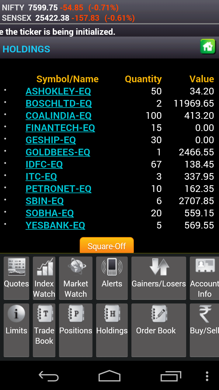 YES SECURITIES Screen 3