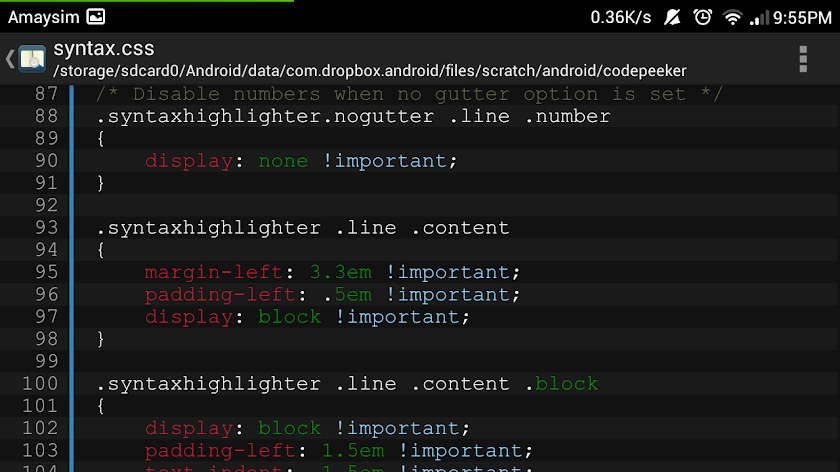 Code Peeker Pro: Source Reader Screen 2