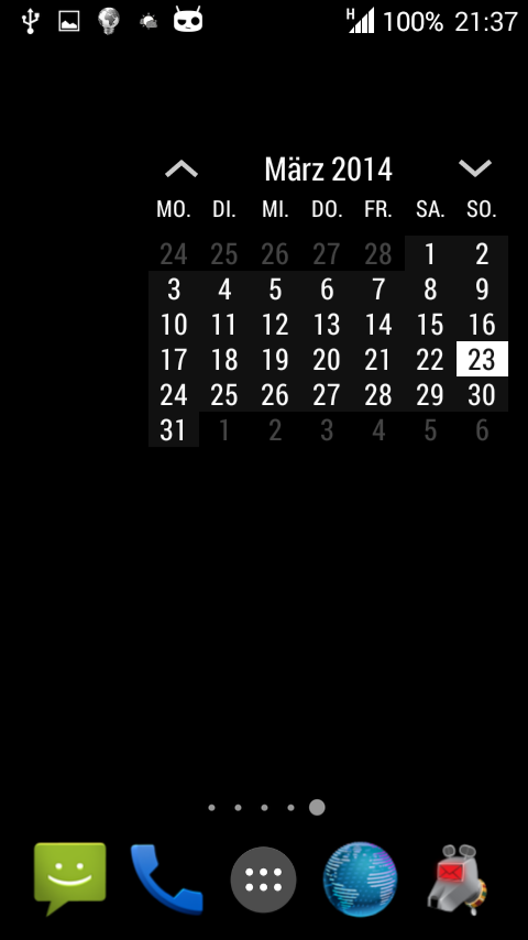 Month Calendar Widget Screen 3