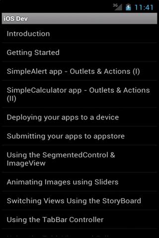 Android application Beginning iOS Programming screenshort