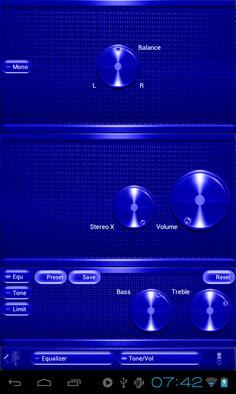 Poweramp skin BLUE Screen 3