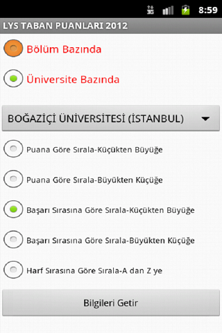Turkish Undergraduate Scores