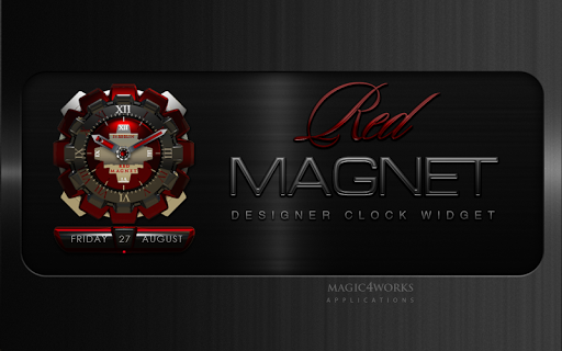 【免費個人化App】Red Magnet Clock Widget-APP點子