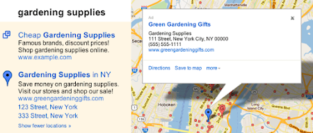 Google Maps location extension ads