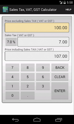Sales Tax VAT GST Calculator