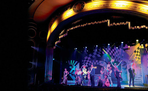 The Royal Court Theatre aboard Queen Elizabeth offers guests a choice of music productions and classic Shakespearean plays.