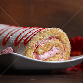 Swiss roll with strawberry mousse filling by Vrinda Mahesh - Food & Drink Candy & Dessert