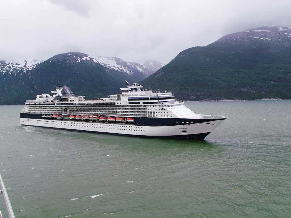 Celebrity-Inifinity-Skagway - Celebrity Infinity departs Skagway, Alaska.