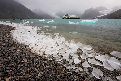 Svalbard-Fram-ice - Excursions on the Hurtigruten cruise ship Fram will allow you to explore the untouched Arctic wilderness and take in the impressive scenery. Be sure to bundle up!