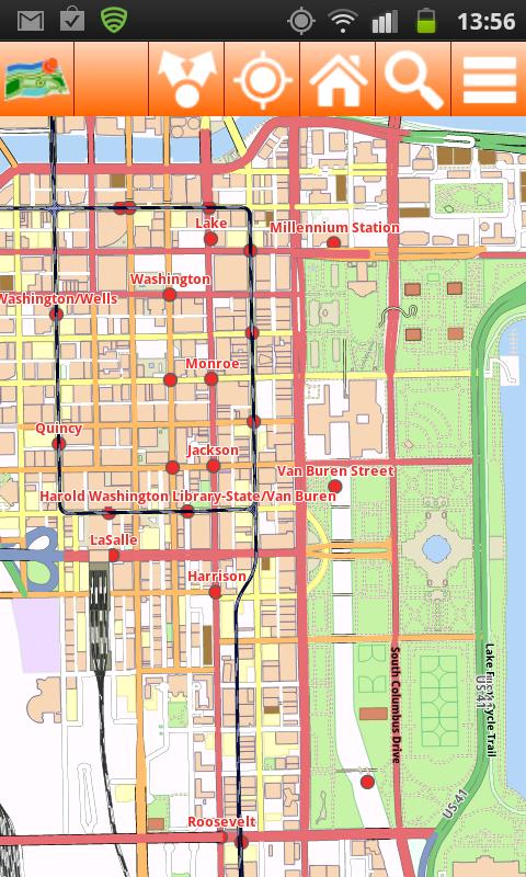 Chicago Offline mappa Map Screen 3