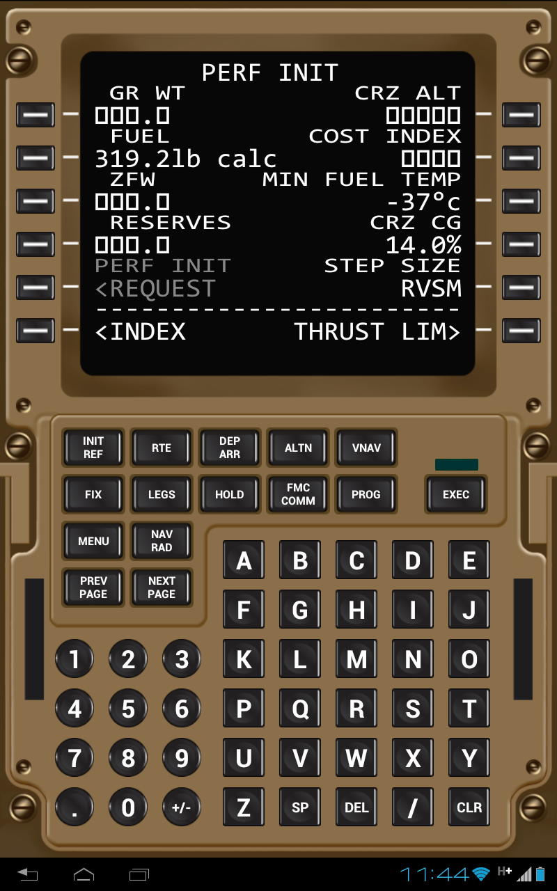 Android application Virtual CDU 777 screenshort