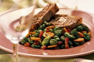 Fava Beans with Pancetta and Lemon