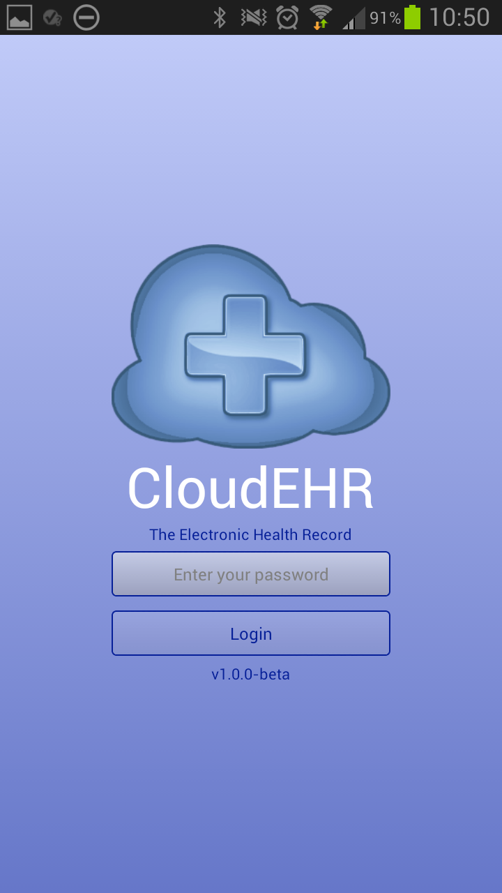 CloudEHR - Health Record Screen 1
