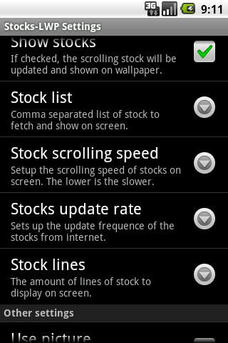 Stock quotes live wallpaper Screen 3