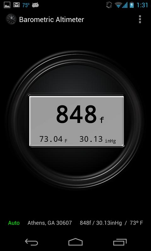 Barometric Altimeter Screen 2
